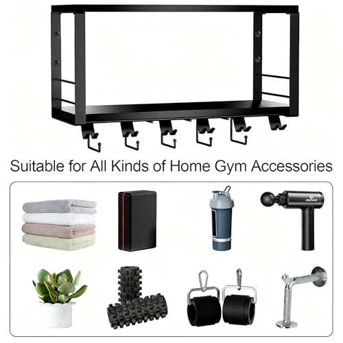 TJ.MOREE Floating Shelf Compatible 2 Tier with Tonal Accessories Wall Mount