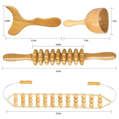 AICNLY 4 Pcs Wood Therapy Massage Tools for Body Shaping, Maderoterapia kit