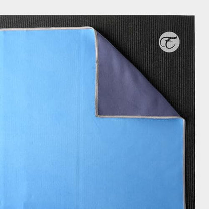 Eunzel Hot Yoga Mat Towel, Reversible Two-Tone 72" x 26.5" - color: Navy& Blue