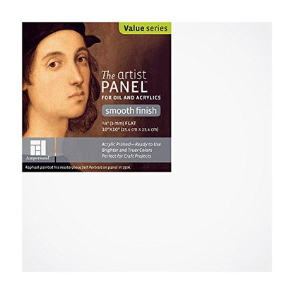 Ampersand Artist Panel Primed Smooth Surface for Painting and Mixed-Media, 1/8 Inch Depth, 10X10 Inch (APS1010) - color: 1/8 Inch Depth, size: 10X10