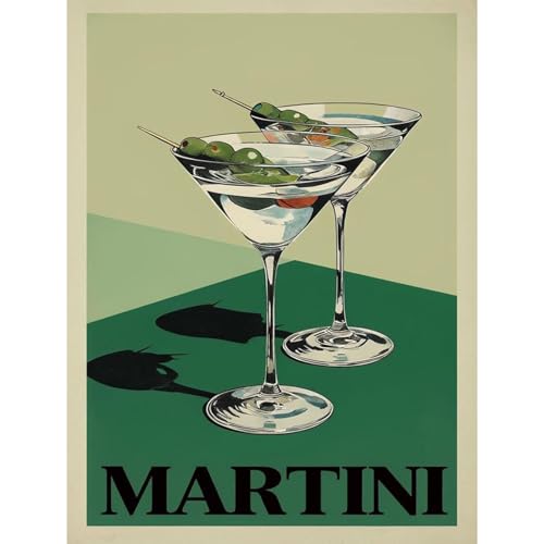 Martini Cocktail Diamond Art Kits for Adults,Diamond Painting Wall Decor | Diamond Art Kit for Beginners, 5D DIY Full Drill Diamond Painting Gem Art, Home Wall Art Gifts(12x16 inch) - color: DP03925