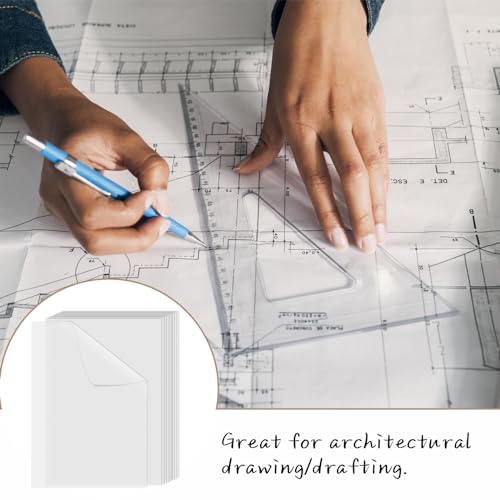 300 PCS 11x17 Inch Translucent Vellum Paper 63 Grams for Architecture Building Paint - Drafting Sheets Translucent White (Can't Print With Printer) - color: transparent