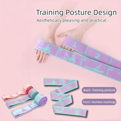 Multi-Loop Stretch Band - Yoga, Pilates, Ballet, and Physical Therapy Stretching Strap for Flexibility, Leg Stretching, and Exercise - Durable Stretching Equipment - color: Purple - 11 Loops