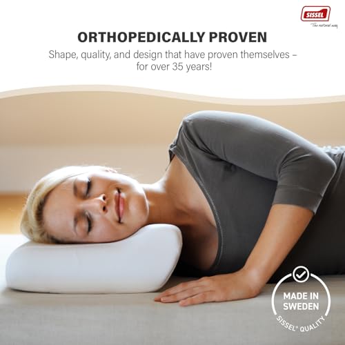 SISSEL Classic Neck Pillow Size L | Unique Incline for Disc & Vertebrae Relief | 5-Year Shape Stability Guarantee | Includes Washable Velour Cover | Dimensions: Approx. 47 x 33 x 14 cm - size: Large