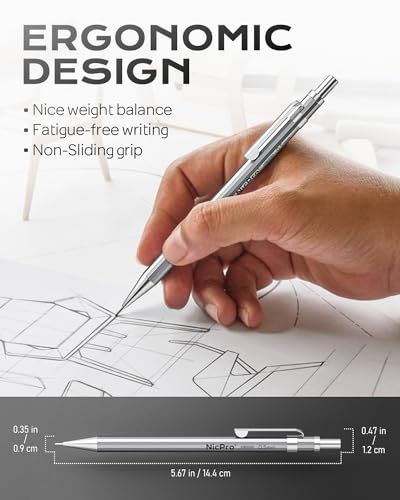 Nicpro 37PCS Metal Mechanical Pencil Set with 30PCS Art Mechanical Pencil Set in Leather Case