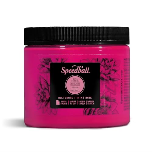Speedball Water-Soluble Block Printing Ink, 16 oz Jar, Magenta (003710)