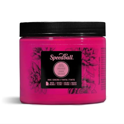 Speedball Water-Soluble Block Printing Ink, 16 oz Jar, Magenta (003710)