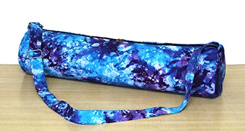 INDIAN CRAFT CASTLE ICC Yoga Mat Bag Carrier Full-Zip Exercise Yoga Mat Carry Bag for Women Men with Multi-Functional Storage Pockets and Adjustable Shoulder Strap 26X6 Inches - style: Purple Tye Dye