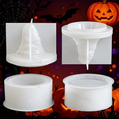 Resin Jar Mold with Lid Epoxy Resin Casting Mold | Halloween Hat Mold,Silicone Molds for Plaster,Candle Holder
