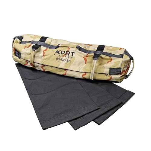 XPRT Fitness Workout Sandbag for Heavy Duty Workout Cross Training 7 Multi-positional Handles - Color Army Green/Black/Camo - color: Camo, size: Large