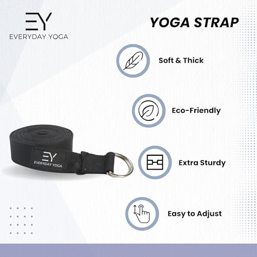 Everyday Yoga Strap with Metal D-Ring Athletic Stretching, 6ft/8ft/10ft | Durable Stretching Strap, Flexibility Training, Exercise & Fitness For Yoga, Pilates, Physical Therapy, Gym, Unisex-Adult - color: Merlot, size: 6 Foot