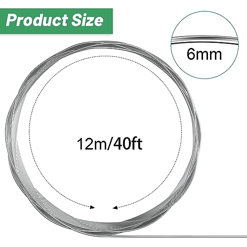Pelopy Aluminum Armature Wire Bendable Sculpting, Silver, 1/4 Inch,40 Ft | Thick Metal Wire for Dolls and Floral Designs, Jewelry Making and Weaving Crafts, Holds Shape Well for Art Projects - size: 1/4 Inch,40 ft