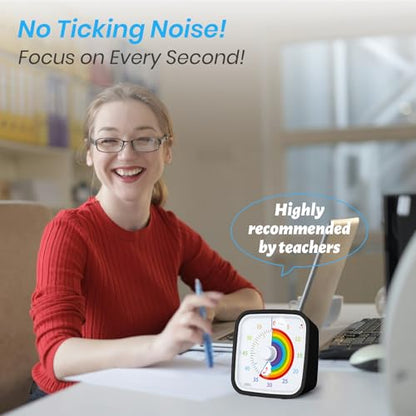 Yunbaoit Rainbow Visual Timer for Kids, 60-min Countdown Timer, Black - color: Black Rainbow