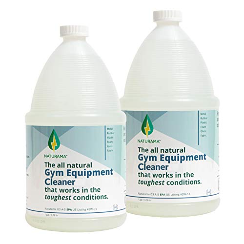 Naturama Yoga Mat Cleaner - Eco-Friendly Gym Equipment Cleaner, Works Great On Exercise Machines, Mats, Sports Gear. Cleans Sweat Without Slippery Residue. unscented and Hypoallergenic. (1G x 2)