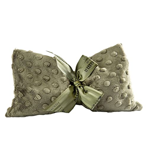 Eucalyptus Spa Mask by Sonoma Lavender, Heatable/Chillable Aromatherapy with Eucalyptus and Lavender Infused Flaxseed Insert, Eye Compress for Stress Relief with Removable and Washable Cover. - color: Green Dot