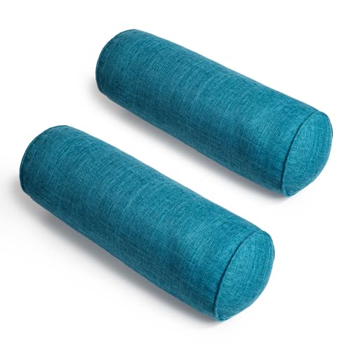 Neck Roll Pillow - color: Teal (Linen)