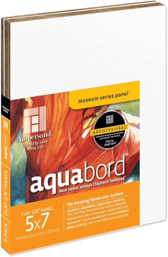 Ampersand Aquabord Panel for Watercolor and Gouache, 1/8 Inch Depth, 5X7 Inch, (CBT05) (Pack of 30) - color: Flat Profile, size: 1/8 Inch, 5" x 7" - Pack of 30