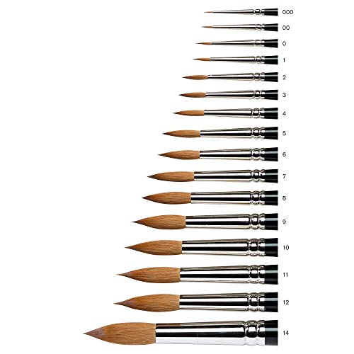 Winsor & Newton Series 7 Kolinsky Sable Brush, Round SH #3 | The World's Finest Watercolor Brush, Kolinsky Sable Hair, Rust-proof, Seamless Nickel Plated Ferrules, Hand-Made in England - size: #3, style: Round