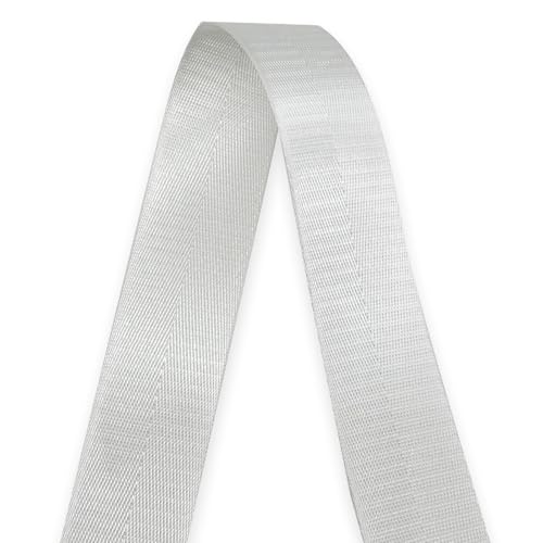 1 1/2" White Nylon Webbing 12yds for Bag Straps Crafts - color: White