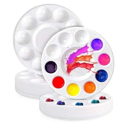 20Pcs Paint Tray Palettes, Plastic Paint Pallets, Watercolor Palette | [Painting Tray for Painting Party][DIY Craft and Art Painting]