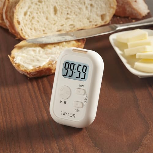 Taylor Multi-Alert (Sound, Light, Vibration) Digital Timer, Standard, White