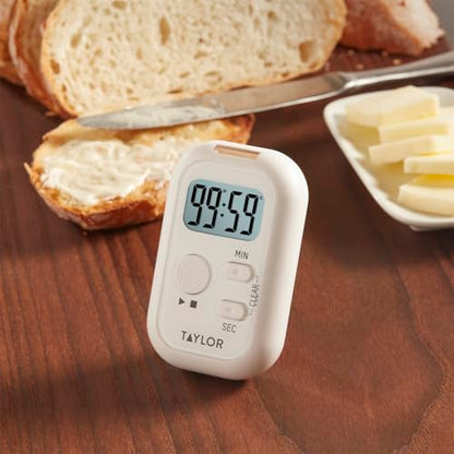 Taylor Multi-Alert (Sound, Light, Vibration) Digital Timer, Standard, White