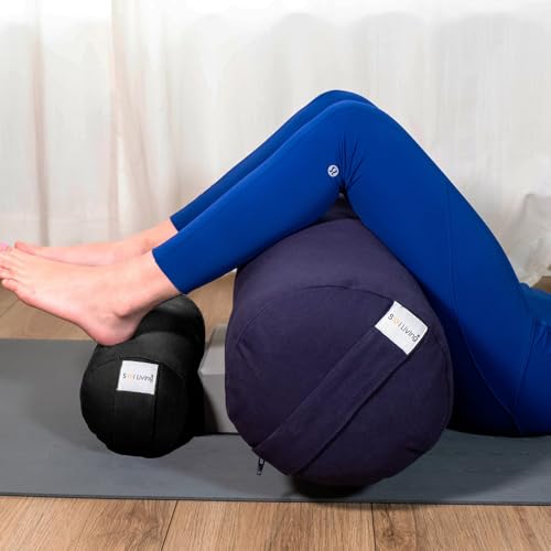 Pranayama Yoga Bolster Meditation Pillow - color: Black, size: Cylindrical 14" x 6"