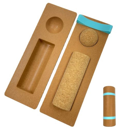 4-in-1 Cork Balance Board Kit, Foot & Ankle Strengthener with Massage Roller/Ball, Premium Natural Cork Foot Strengthener, Ankle Stability Trainer for Balance & Mobility, Plantar Fasciitis Relief & Fall Prevention
