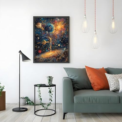 Shouruihua Diamond Painting Kits for Adults, Planets Diamond Art Kits | Space, Universe, Gem Art, Diamond Dotz Kits, Diamond Dots, Wall Art, Adult Crafts, Full Round Drill Diamond, 11.8x15.7 in - color: Planets