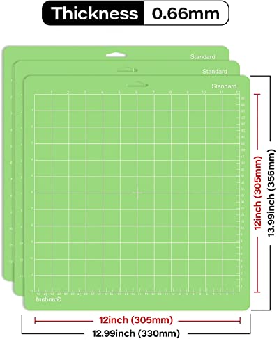 Gwybkq Cutting Mat, Compatible With Maker 3/Maker/Explore 3/Air 2/Air/One 12 Pack 12x12 Cut Mats Replacement Accessories Adhesive Sticky Green Cricket Standard Card - color: Green(Standard)