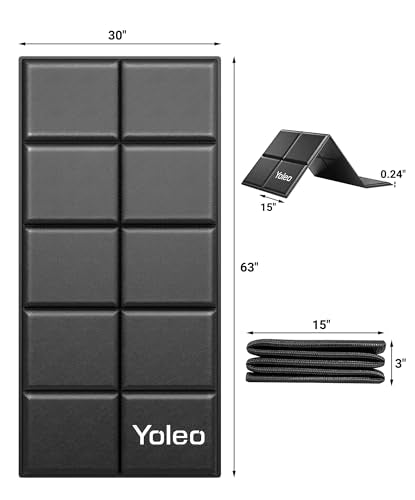 YOLEO Treadmill Mat Walking Pad Mat for Carpet, 63"x30" Foldable Exercise Equipment Mats - 1/4" Thick Non-Slip, Shock Absorbing, Hardwood Floor Protection for Exercise Bike/Weight Bench/Treadmill/Yoga - size: 63" X 30"