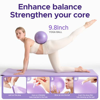 Pilates Ring Kit for Women, Pilates Equipment Accessories, Home Workout Set with Magic Circle, Mini Exercise Ball, Ankle Resistance Bands & Yoga Socks, for Fitness, Toning & Better Me Gifts - size: 10 Count(Pack of 1)