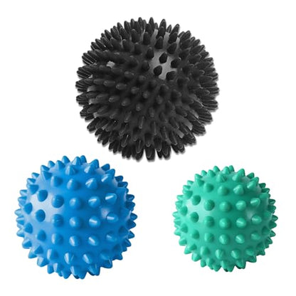 LEZER Spiky Massage Ball, Trigger Massage Point, Plantar Fasciitis, Deep Tissue Myofascial Release Tool, Foot Massager, Muscle Knot Relief, Physical Therapy, Set of 3 - style: 03－set of 3；2.7 In, 3.0 In, 3.5 in