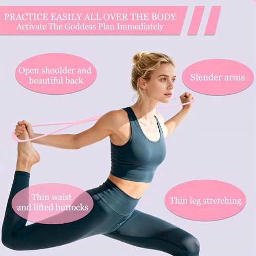 Figure 8 Fitness Resistance Band,Elastic Bands for Leg,Glute,Arm,Back Training Elastic Rope,Workout Chest/Shoulder Stretch Band,Home Gym Exercise Equipment for Yoga,Pilates,Stretching,Physical Therapy