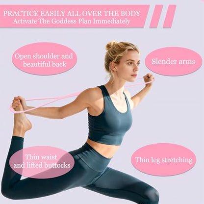 Figure 8 Fitness Resistance Band,Elastic Bands for Leg,Glute,Arm,Back Training Elastic Rope,Workout Chest/Shoulder Stretch Band,Home Gym Exercise Equipment for Yoga,Pilates,Stretching,Physical Therapy