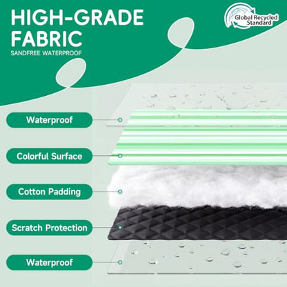 RYCHIC Waterproof Beach Blanket Picnic Outdoor Mat Rug Extra Large Foldable Big Cute Camping Gear Travel Accessories Gift Park Patio Lawn Garden Grass Ground Play Music Festival Concert Essential Pink - color: Multi Pink