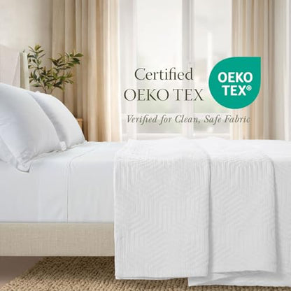 Threadmill Luxury Cotton Blankets for Queen Size Bed | All-Season 100% Cotton Queen Size Blanket | Aster Jacquard Cozy Lightweight, Soft Breathable Coverlet fits Full Size Bed, 90x92 | White - color: Aster White, size: Queen / Full