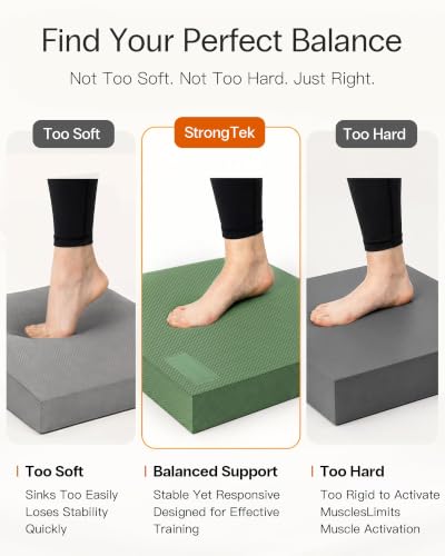 StrongTek Foam Balance Pad, Extra-Wide 19 x 15.8 x 2.4 in, Non-Slip TPE - color: Green
