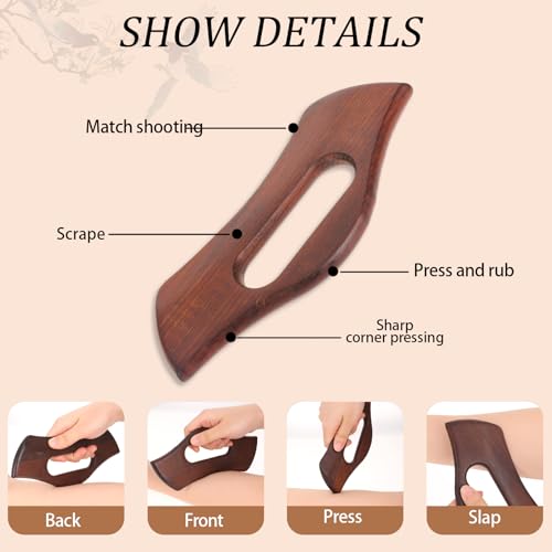 Mozeat Lens Lymphatic Drainage Massager, Wooden Body Gua Sha Tool - color: Style-d