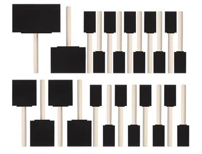 24 Pcs Foam Paint Brushes Set, 1'',2'',3'',4'', Sponge Paint Brush, Wooden Handles Foam Brush for Painting, Craft, Staining, Varnish, Touch Up, Art, Acrylics - size: 24 Packs Mixed Sizes