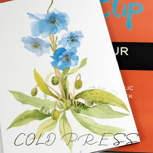 CuppaClip Watercolor Paper Block Pure Cotton Art Paper Pad 300GSM(140LB) Acid-Free 20 Sheets Watercolor Art Supplies (Cold Press, 20.9×15in) - color: Cold Press, size: 20.9×15in