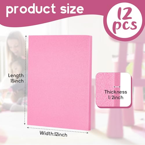 Frienda 12 Pcs Xps Foam Board Craft Foam Sheet,15" X 12" X 1/2",Pink | Foam Core Board Bulk, Thick Foam Panels, for Crafting DIY Modeling Sculpture Floral Arrangement Art, Fit School Home Office - color: Pink, size: 15" X 12" X 1/2"