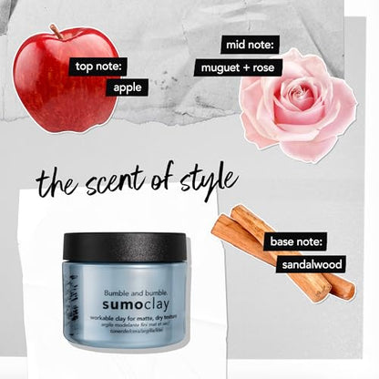 Bumble and bumble. Sumoclay Matte Texture Clay | Workable Texture, Moldable Hold + Matte Finish | With Kaolin Clay | For Short Fine to Medium Wavy, Straight Hair, 1.5 Ounce