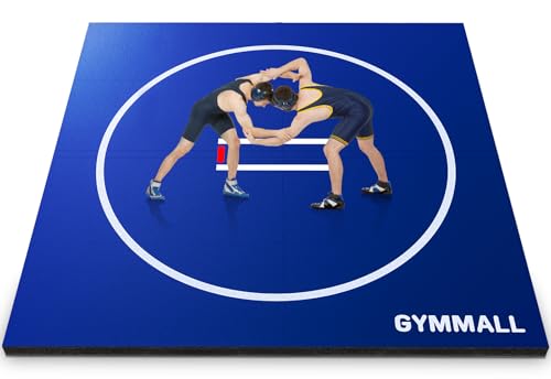 Wrestling Mat 10'x10'/8'x8'/6.6'x10' for Home Outdoor Indoor, 1.2" Thick Foldable XPE Jiu Jitsu Floor Exercise Mat for Gymnastics, PE Training, BJJ, MMA, Martial Art, Grappling, Judo, Boxing, Yoga - color: blue, size: 10ft*10ft*1.2inch(3m*3m*10cm)