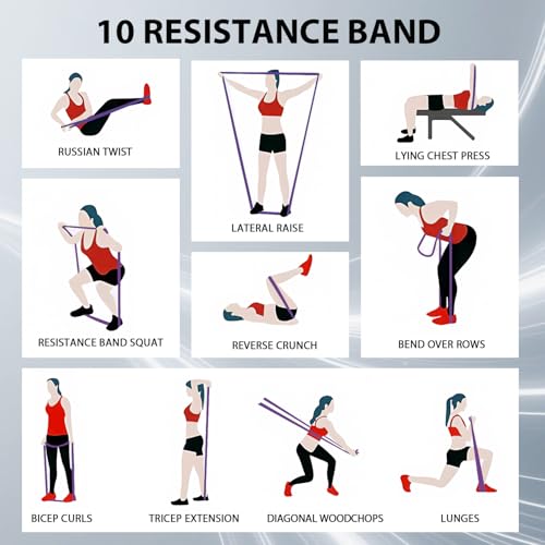 Resistance Bands for Pull Up Assist, Stretch Bands & Exercise Workout Set - color: 15-125LBS PINK PURPLE