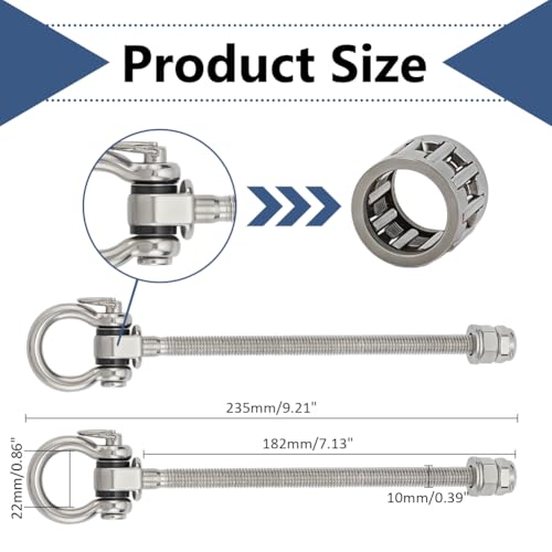WADORN 2Pcs Swing Hangers Heavy Duty Swing Hanger Kit with Shackle Stainless Steel Swings Hangers 9.45 Inch Length for Yoga Swings Hammock Porch Treehouse Attachment Hardware Mounting