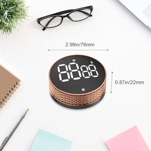 BlueSnail Kitchen Timer with LED Digital Display Smart Efficana for Home Classroom Gym Office, Volume and Brightness Adjustable Productivity Timer (Rose Gold) - color: Rose Gold