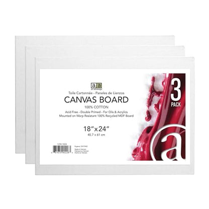 18-Inch by 24-Inch Canvas Board, 3-Pack (1230-1824) - size: 18-inch x 24-inch, 3 Pack