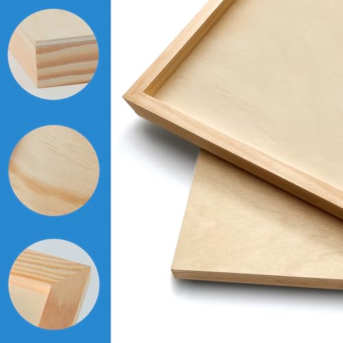 2 Pack 10x10'' Unfinished Gallery Birch Wood Canvas Panels | Birch Wood Panels Kit, 1 1/2" Deep Art Cradle Boards for Painting, Pouring, Burning,Epoxy Resin, Laser Engraving Cutting - size: 10*10 2 Pack