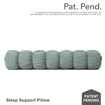 Pat. Pend. Long Cylinder Pillow for Bed, 47 Inch, Green - color: Green, size: 47"x 7.87"